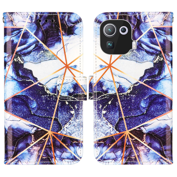 For Xiaomi Mi 11 Pro Marble Stitching Horizontal Flip PU Leather Case with Holder & Card Slots & Wallet & Lanyard