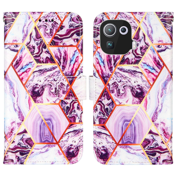 For Xiaomi Mi 11 Pro Marble Stitching Horizontal Flip PU Leather Case with Holder & Card Slots & Wallet & Lanyard