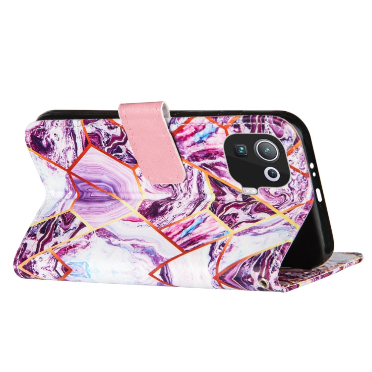 For Xiaomi Mi 11 Pro Marble Stitching Horizontal Flip PU Leather Case with Holder & Card Slots & Wallet & Lanyard