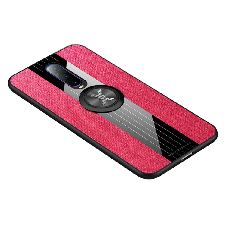 For OPPO R17 Pro XINLI Stitching Cloth Textue Shockproof TPU Protective Case with Ring Holder