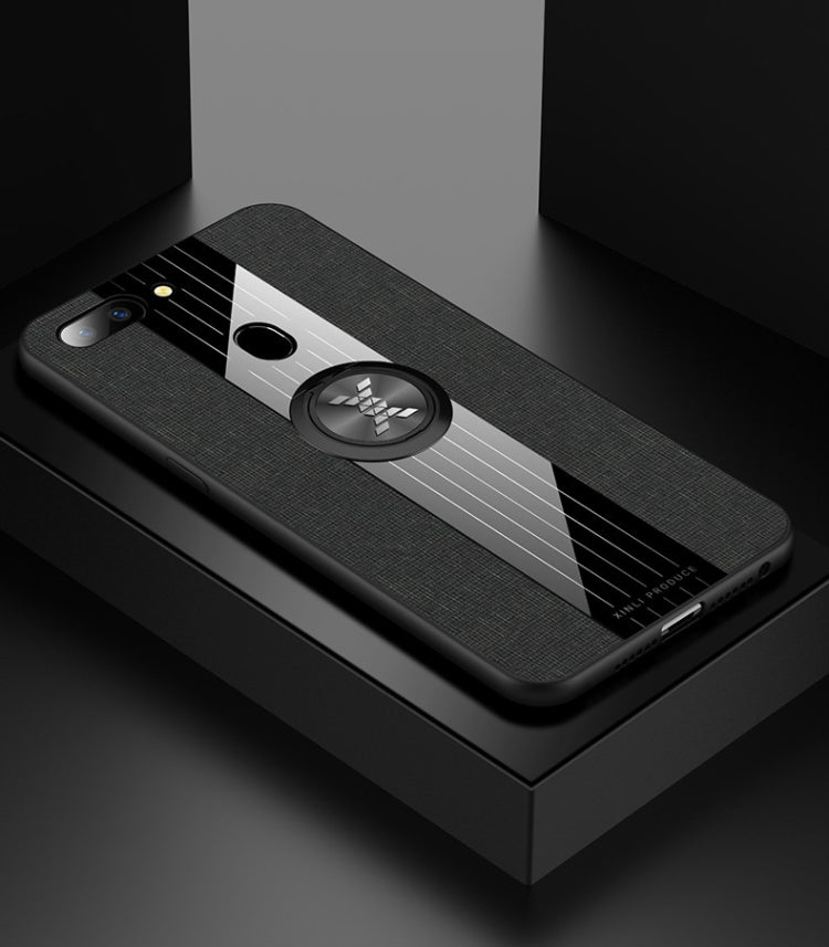 For OPPO R15 Dream Mirror Edition XINLI Stitching Cloth Textue Shockproof TPU Protective Case with Ring Holder