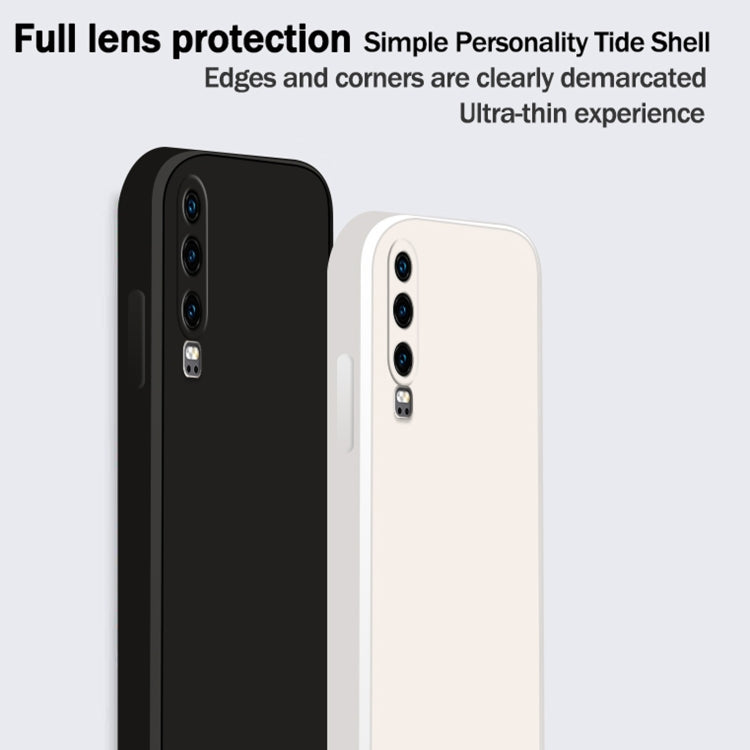 For Huawei P30 Solid Color Imitation Liquid Silicone Straight Edge Dropproof Full Coverage Protective Case