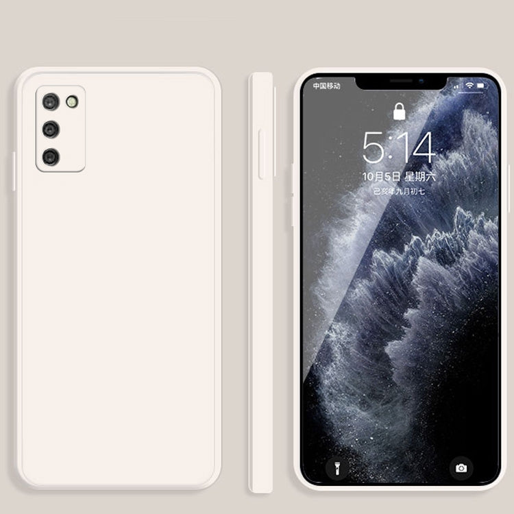 For Samsung Galaxy A02s Solid Color Imitation Liquid Silicone Straight Edge Dropproof Full Coverage Protective Case