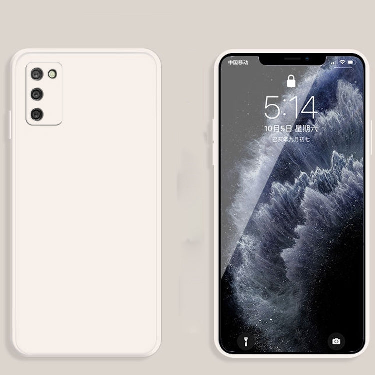 For Samsung Galaxy A02s Solid Color Imitation Liquid Silicone Straight Edge Dropproof Full Coverage Protective Case