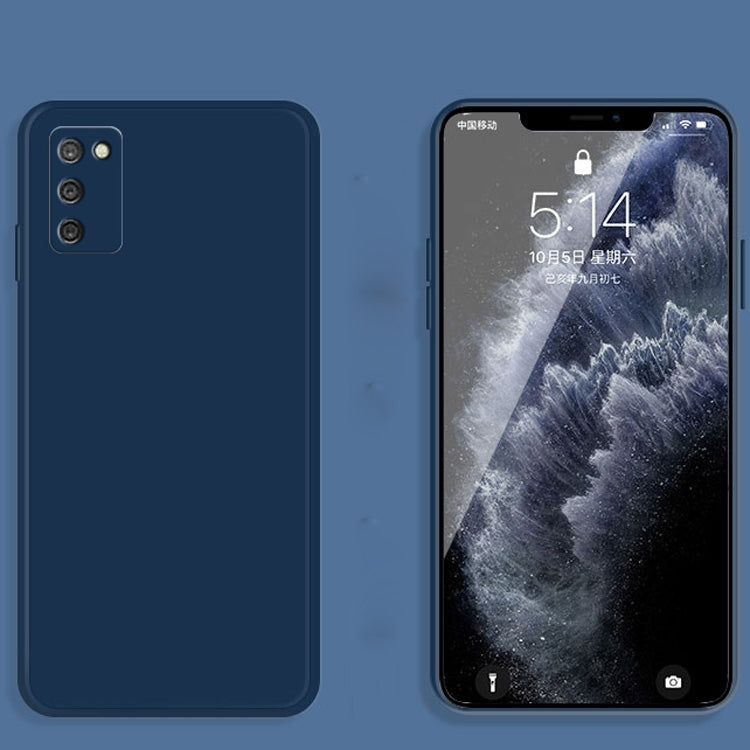 For Samsung Galaxy A02s Solid Color Imitation Liquid Silicone Straight Edge Dropproof Full Coverage Protective Case