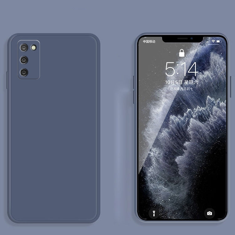 For Samsung Galaxy A02s Solid Color Imitation Liquid Silicone Straight Edge Dropproof Full Coverage Protective Case