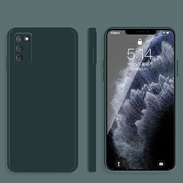 For Samsung Galaxy A02s Solid Color Imitation Liquid Silicone Straight Edge Dropproof Full Coverage Protective Case