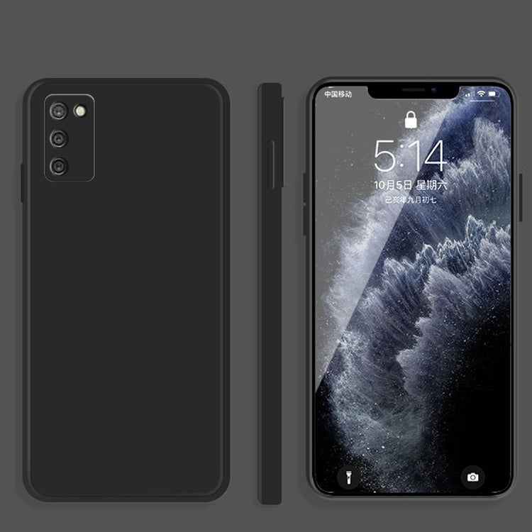 For Samsung Galaxy A02s Solid Color Imitation Liquid Silicone Straight Edge Dropproof Full Coverage Protective Case