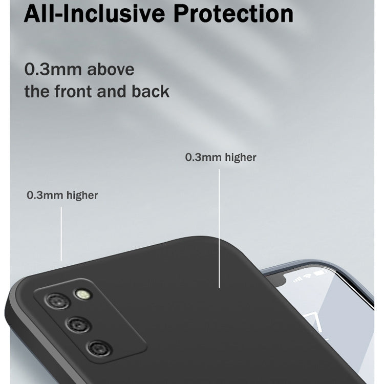 For Samsung Galaxy A02s Solid Color Imitation Liquid Silicone Straight Edge Dropproof Full Coverage Protective Case