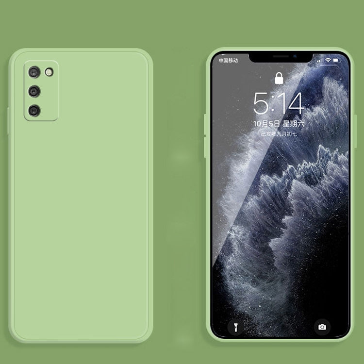 For Samsung Galaxy A02s Solid Color Imitation Liquid Silicone Straight Edge Dropproof Full Coverage Protective Case