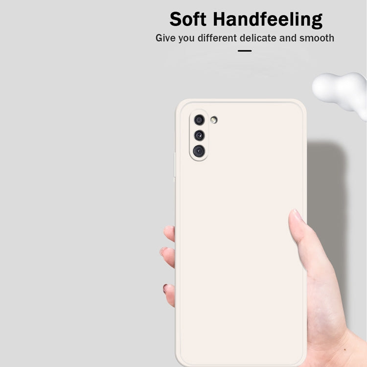 For Samsung Galaxy A11 Solid Color Imitation Liquid Silicone Straight Edge Dropproof Full Coverage Protective Case