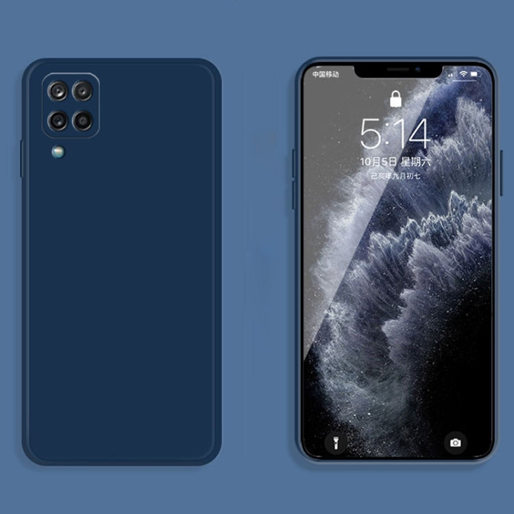 For Samsung Galaxy A12 5G Solid Color Imitation Liquid Silicone Straight Edge Dropproof Full Coverage Protective Case