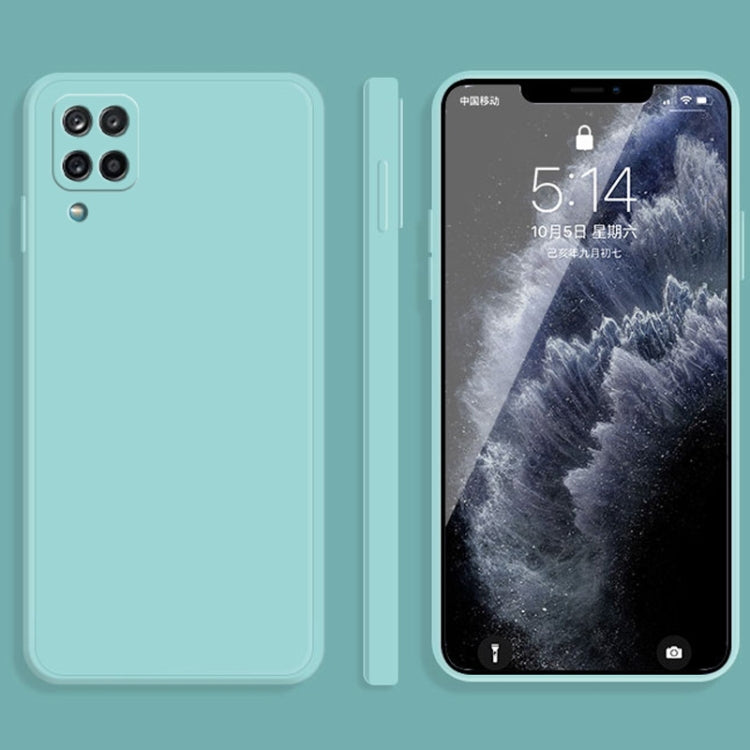 For Samsung Galaxy A12 5G Solid Color Imitation Liquid Silicone Straight Edge Dropproof Full Coverage Protective Case