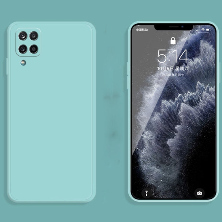 For Samsung Galaxy A12 5G Solid Color Imitation Liquid Silicone Straight Edge Dropproof Full Coverage Protective Case