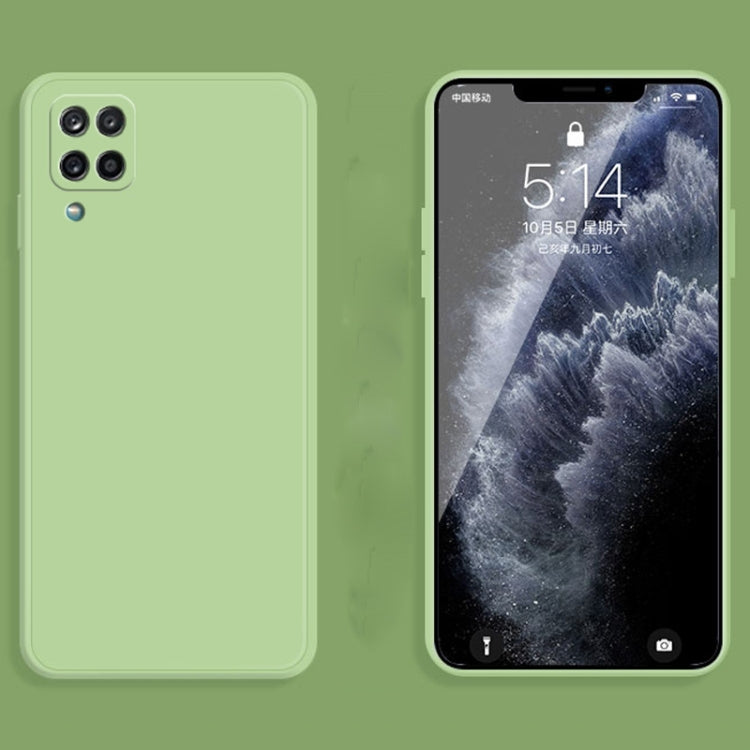 For Samsung Galaxy A12 5G Solid Color Imitation Liquid Silicone Straight Edge Dropproof Full Coverage Protective Case