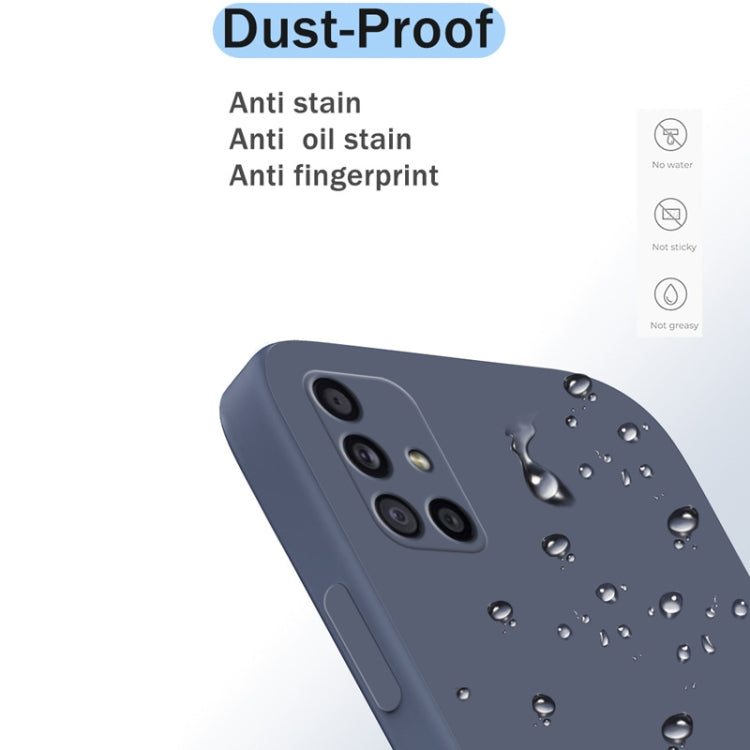 For Samsung Galaxy A71 Solid Color Imitation Liquid Silicone Straight Edge Dropproof Full Coverage Protective Case