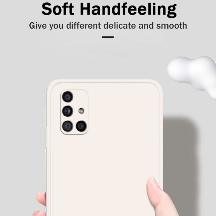 For Samsung Galaxy A71 Solid Color Imitation Liquid Silicone Straight Edge Dropproof Full Coverage Protective Case