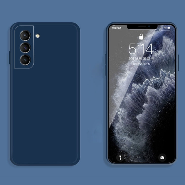 For Samsung Galaxy S21 5G Solid Color Imitation Liquid Silicone Straight Edge Dropproof Full Coverage Protective Case