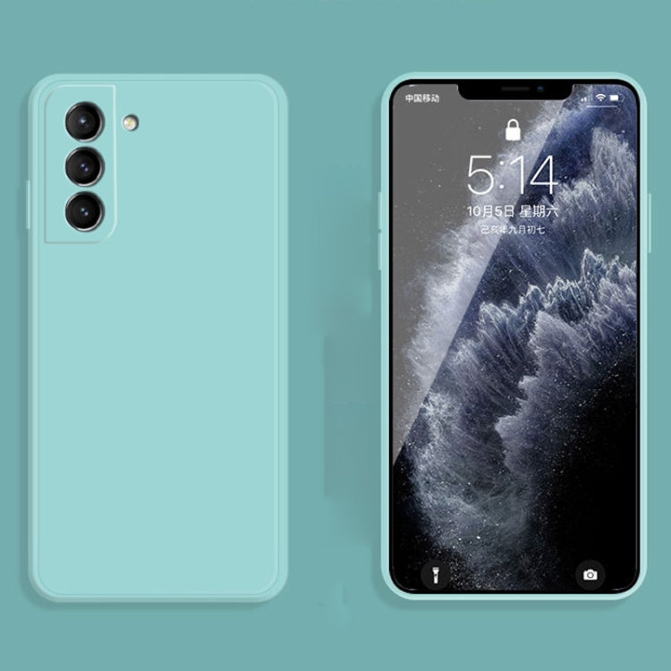 For Samsung Galaxy S21 5G Solid Color Imitation Liquid Silicone Straight Edge Dropproof Full Coverage Protective Case