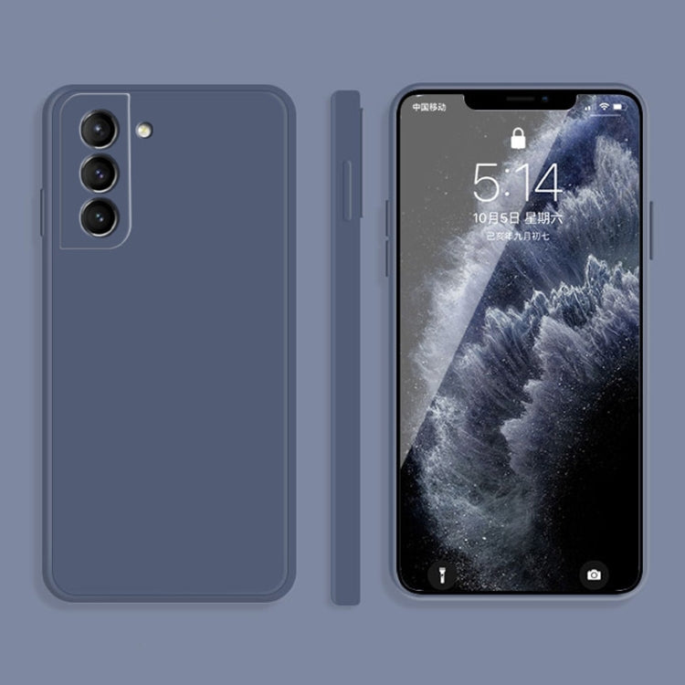 For Samsung Galaxy S21 5G Solid Color Imitation Liquid Silicone Straight Edge Dropproof Full Coverage Protective Case