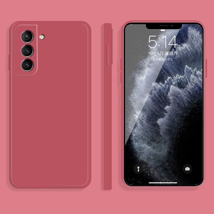 For Samsung Galaxy S21 5G Solid Color Imitation Liquid Silicone Straight Edge Dropproof Full Coverage Protective Case