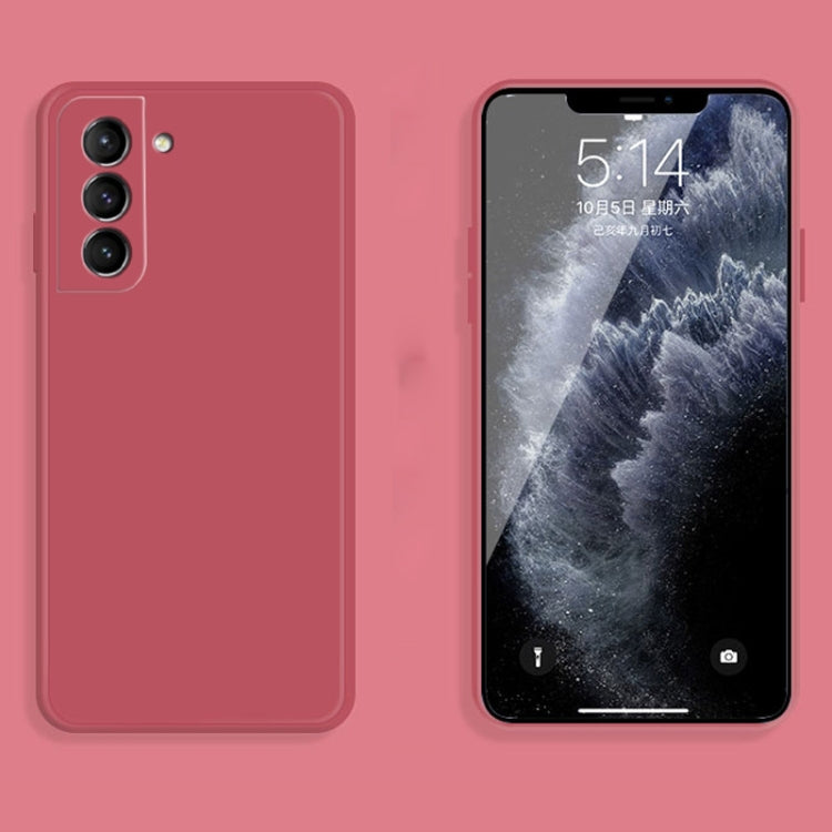 For Samsung Galaxy S21 5G Solid Color Imitation Liquid Silicone Straight Edge Dropproof Full Coverage Protective Case