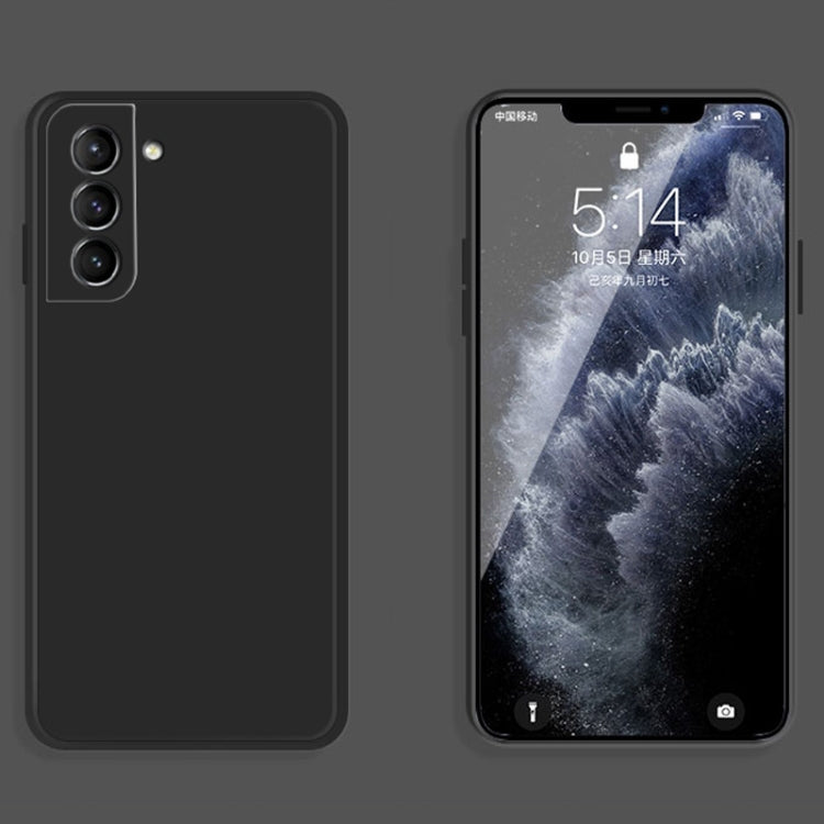 For Samsung Galaxy S21 5G Solid Color Imitation Liquid Silicone Straight Edge Dropproof Full Coverage Protective Case