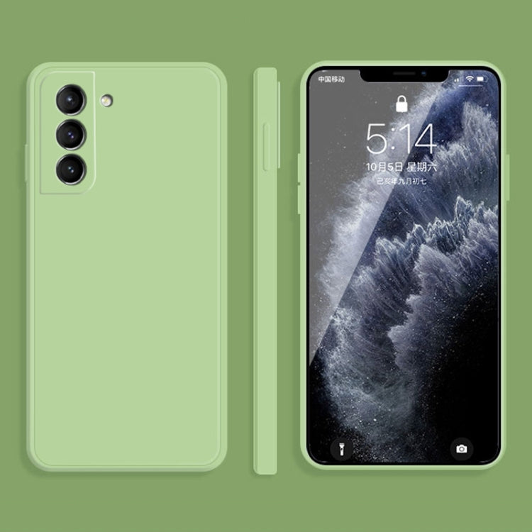 For Samsung Galaxy S21 5G Solid Color Imitation Liquid Silicone Straight Edge Dropproof Full Coverage Protective Case