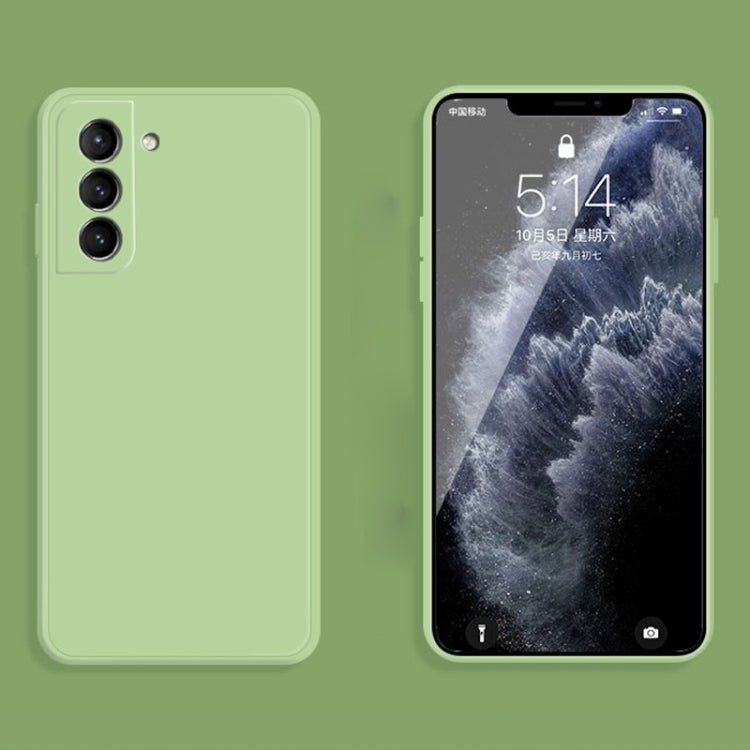 For Samsung Galaxy S21 5G Solid Color Imitation Liquid Silicone Straight Edge Dropproof Full Coverage Protective Case