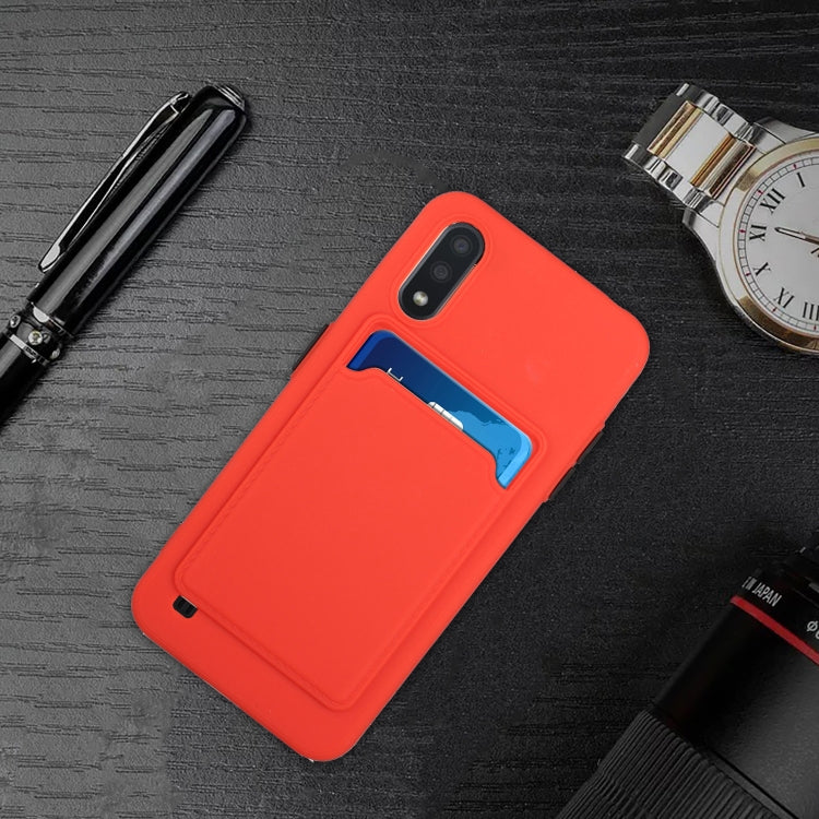 For Samsung Galaxy A01 Card Slot Design Shockproof TPU Protective Case