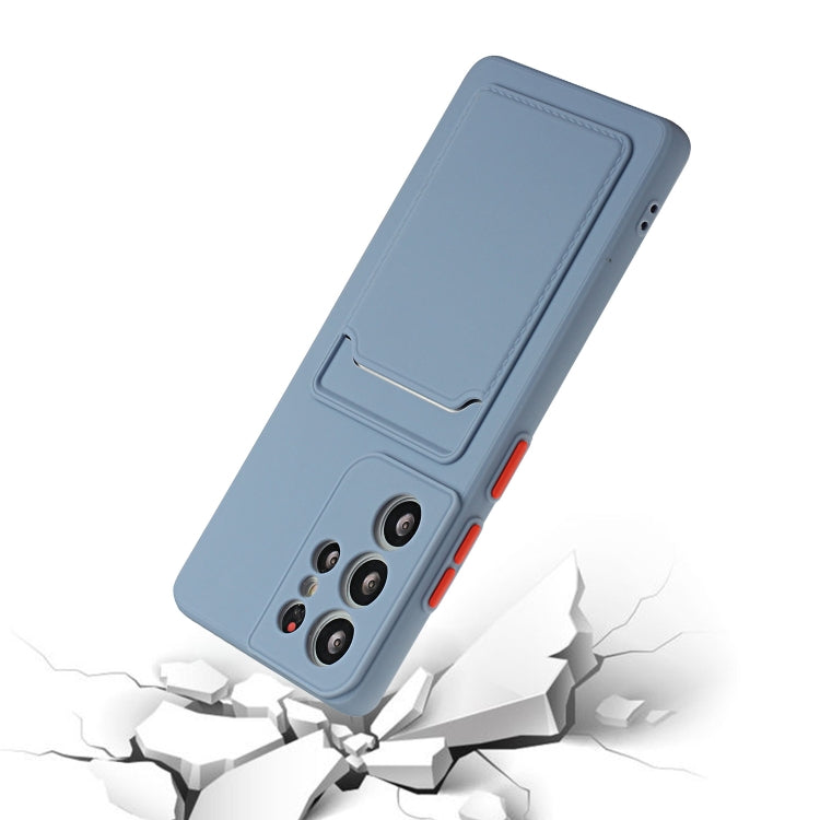 For Samsung Galaxy S21 Ultra 5G Card Slot Design Shockproof TPU Protective Case