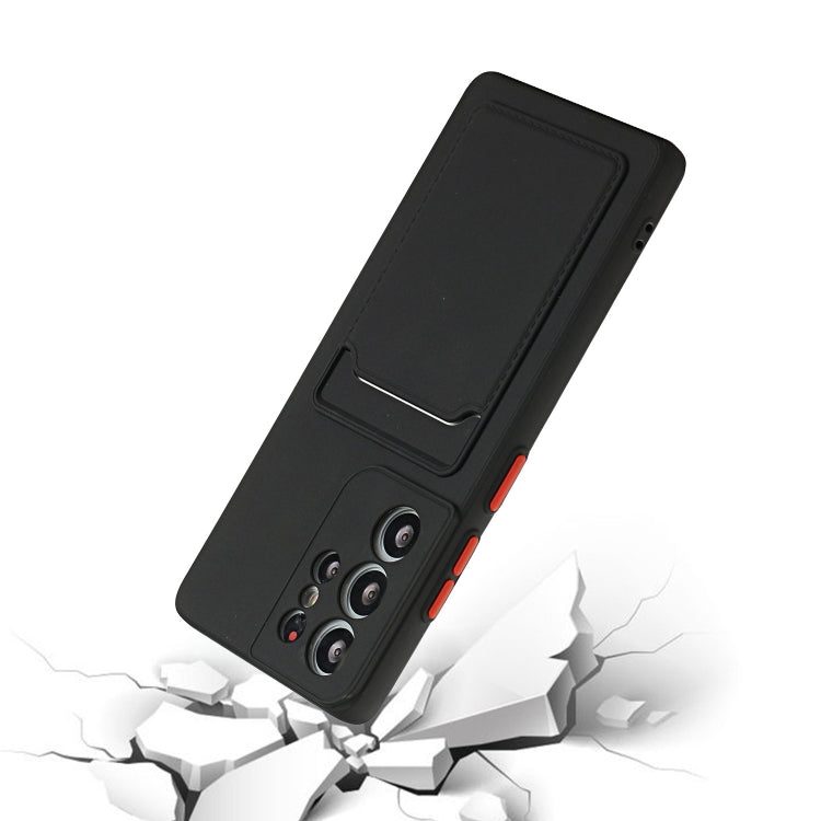 For Samsung Galaxy S21 Ultra 5G Card Slot Design Shockproof TPU Protective Case