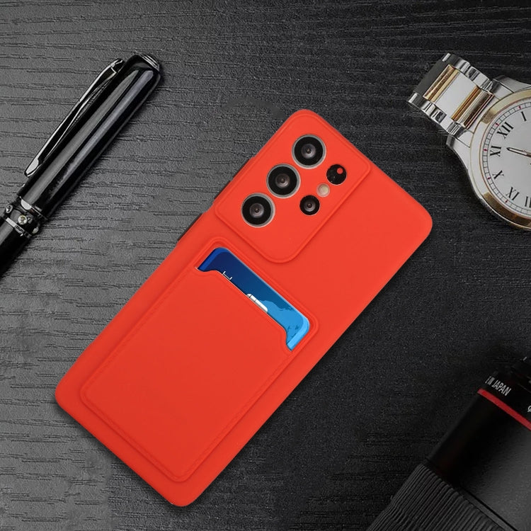 For Samsung Galaxy S21 Ultra 5G Card Slot Design Shockproof TPU Protective Case