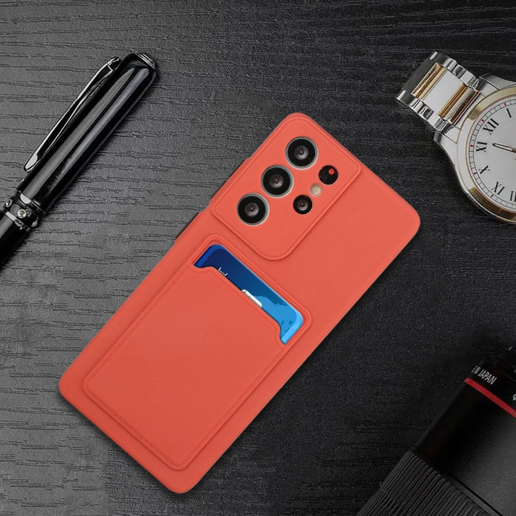 For Samsung Galaxy S21 Ultra 5G Card Slot Design Shockproof TPU Protective Case