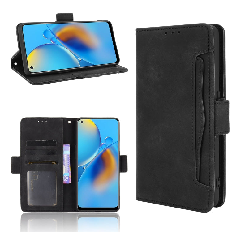 For OPPO A74 4G / F19 4G Skin Feel Calf Pattern Horizontal Flip Leather Case with Holder & Card Slots & Photo Frame