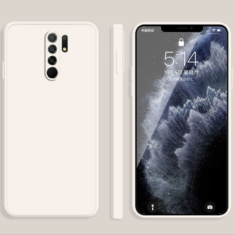 For Xiaomi Redmi 9 Solid Color Imitation Liquid Silicone Straight Edge Dropproof Full Coverage Protective Case