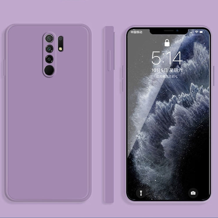 For Xiaomi Redmi 9 Solid Color Imitation Liquid Silicone Straight Edge Dropproof Full Coverage Protective Case