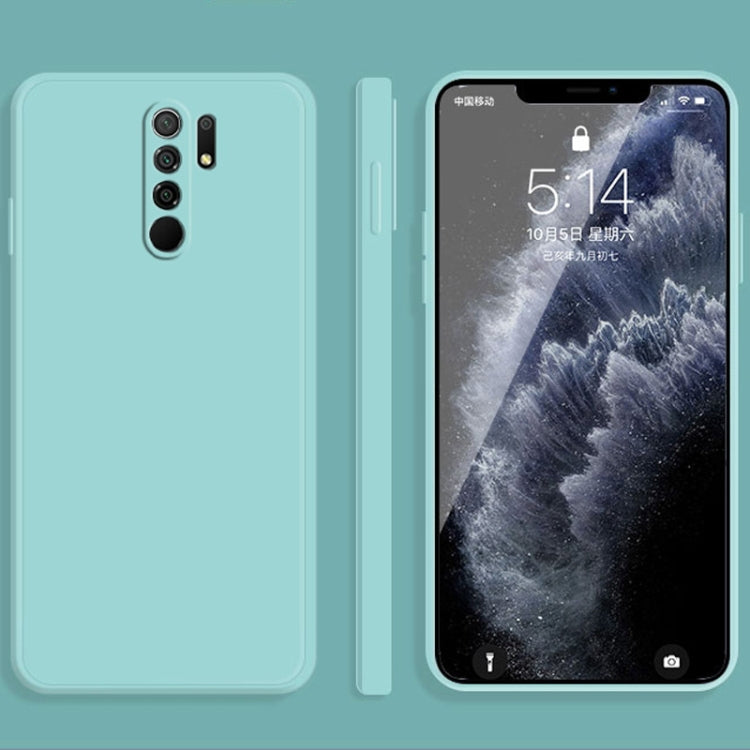 For Xiaomi Redmi 9 Solid Color Imitation Liquid Silicone Straight Edge Dropproof Full Coverage Protective Case