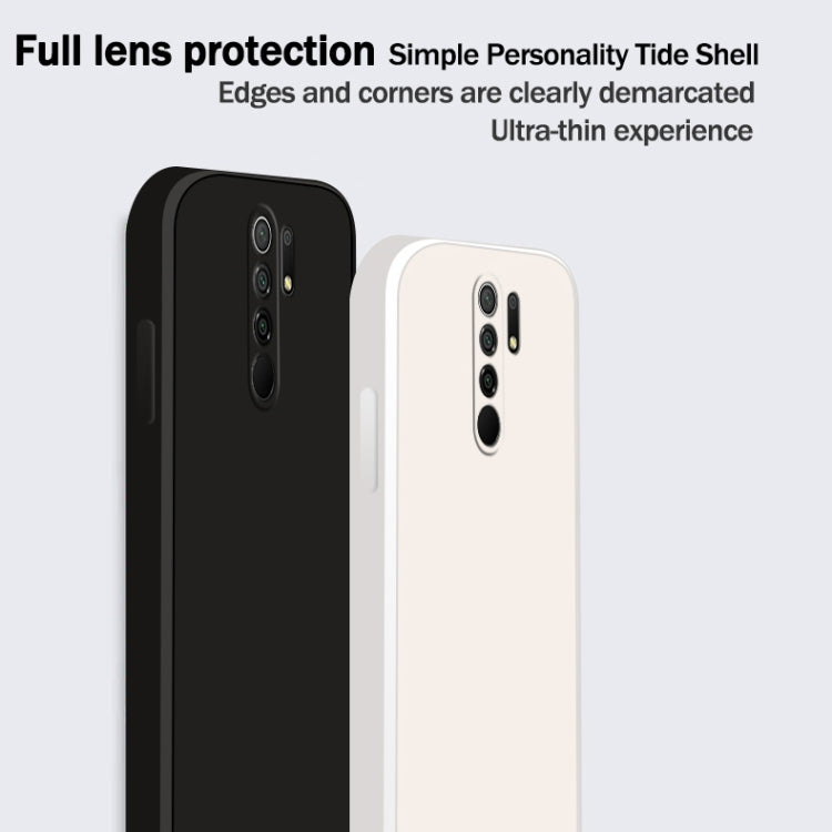 For Xiaomi Redmi 9 Solid Color Imitation Liquid Silicone Straight Edge Dropproof Full Coverage Protective Case