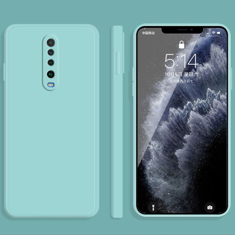 For Xiaomi Redmi K30 Solid Color Imitation Liquid Silicone Straight Edge Dropproof Full Coverage Protective Case