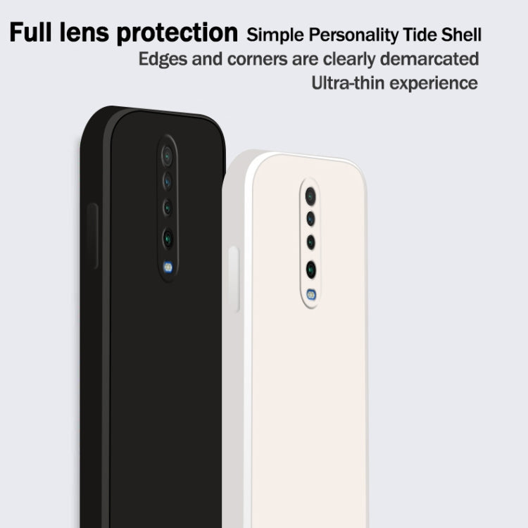 For Xiaomi Redmi K30 Solid Color Imitation Liquid Silicone Straight Edge Dropproof Full Coverage Protective Case