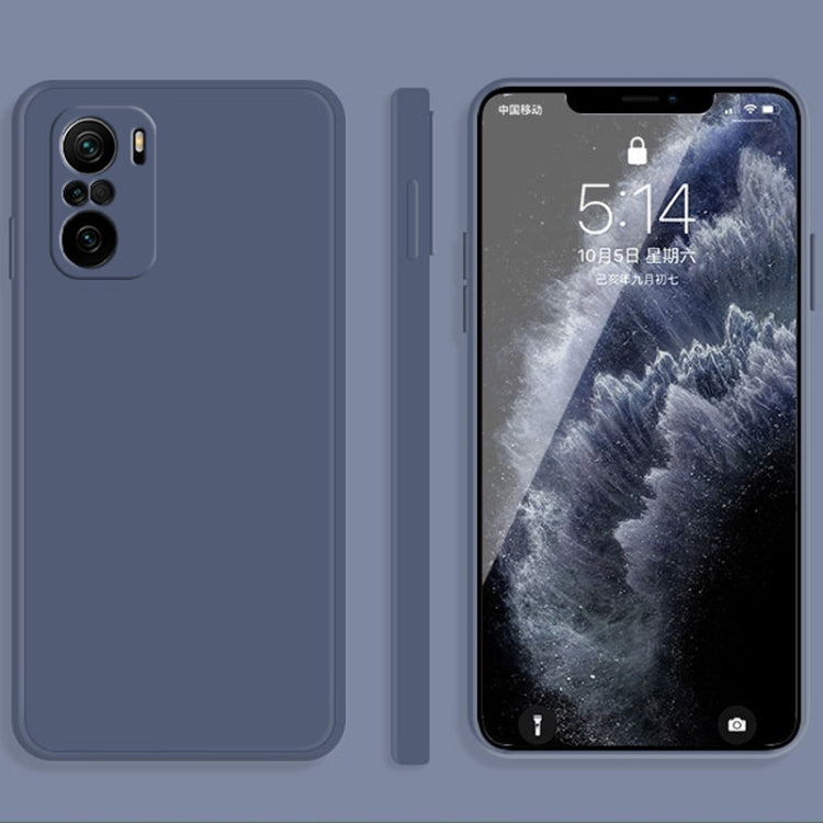 For Xiaomi Redmi K40 Solid Color Imitation Liquid Silicone Straight Edge Dropproof Full Coverage Protective Case