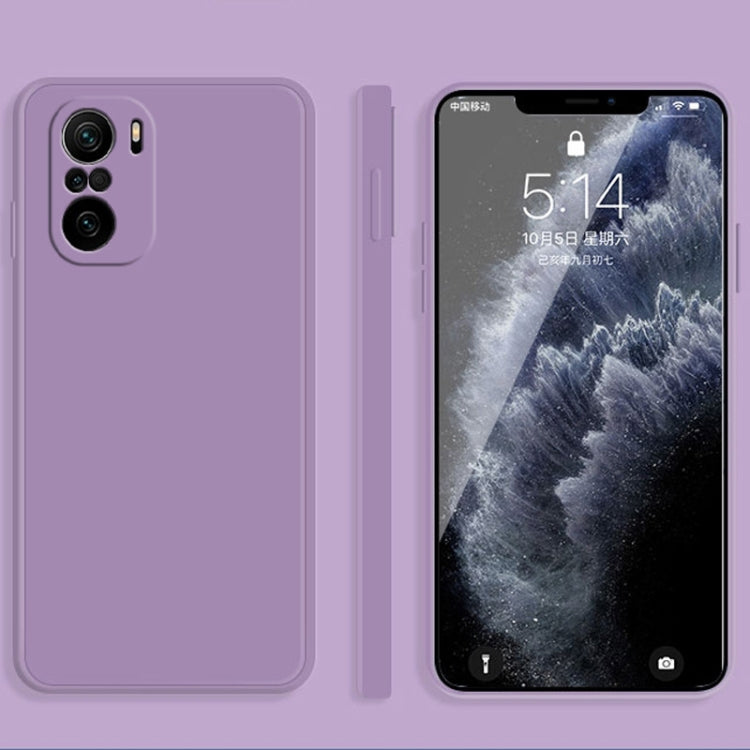 For Xiaomi Redmi K40 Pro Solid Color Imitation Liquid Silicone Straight Edge Dropproof Full Coverage Protective Case