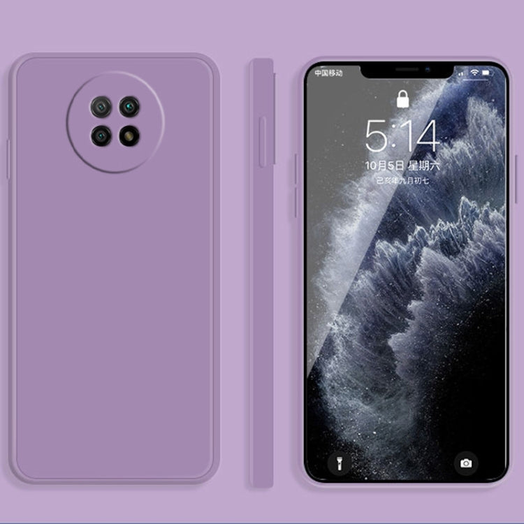 For Xiaomi Redmi Note 9 5G Solid Color Imitation Liquid Silicone Straight Edge Dropproof Full Coverage Protective Case