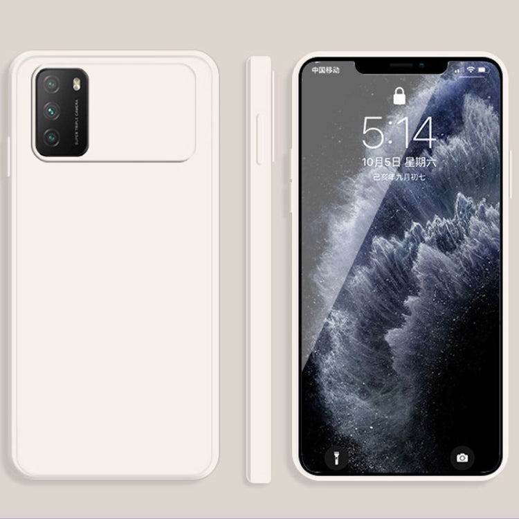 For Xiaomi Poco M3 Solid Color Imitation Liquid Silicone Straight Edge Dropproof Full Coverage Protective Case