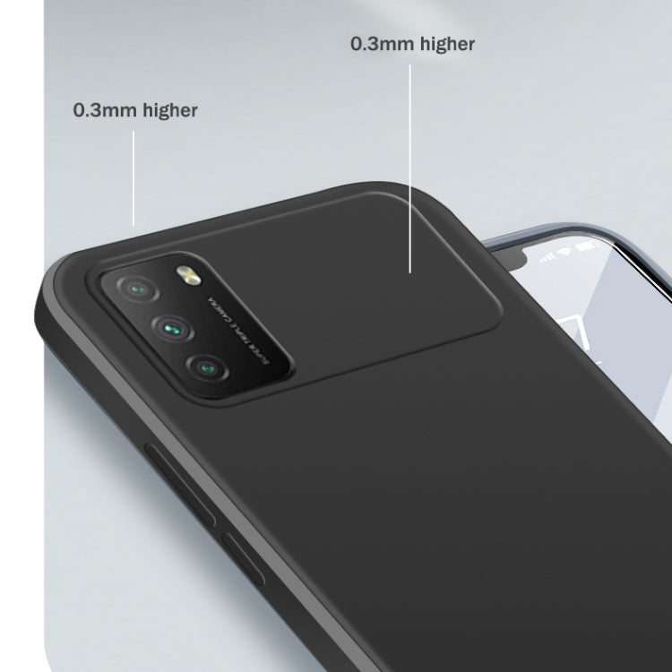 For Xiaomi Poco M3 Solid Color Imitation Liquid Silicone Straight Edge Dropproof Full Coverage Protective Case