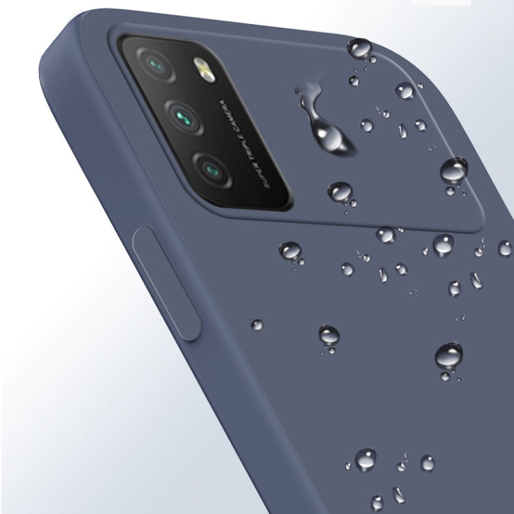 For Xiaomi Poco M3 Solid Color Imitation Liquid Silicone Straight Edge Dropproof Full Coverage Protective Case