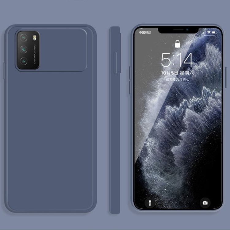 For Xiaomi Poco M3 Solid Color Imitation Liquid Silicone Straight Edge Dropproof Full Coverage Protective Case