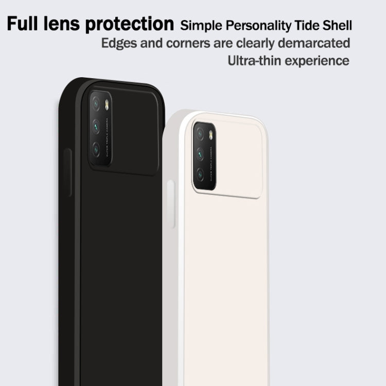 For Xiaomi Poco M3 Solid Color Imitation Liquid Silicone Straight Edge Dropproof Full Coverage Protective Case