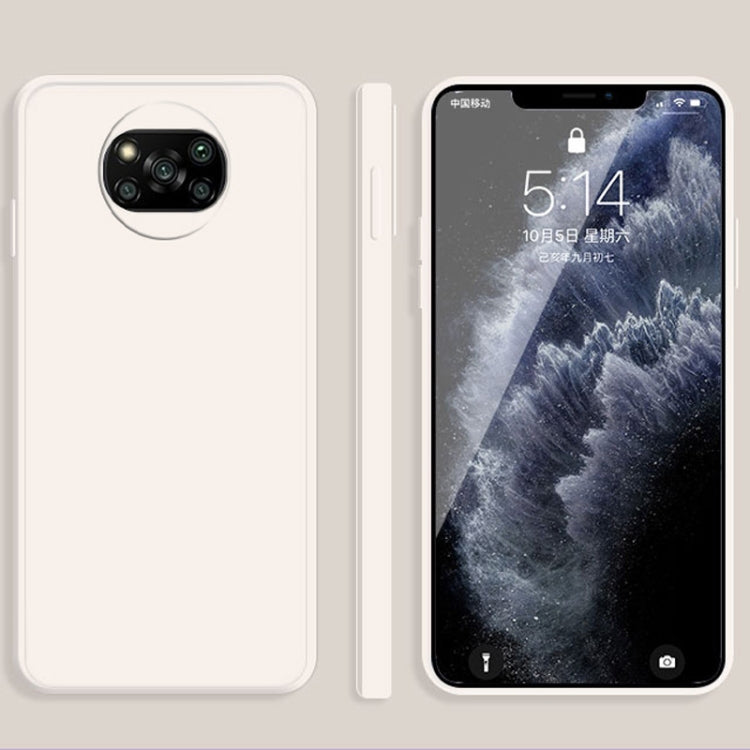 For Xiaomi Poco X3 NFC / Poco X3 Pro Solid Color Imitation Liquid Silicone Straight Edge Dropproof Full Coverage Protective Case